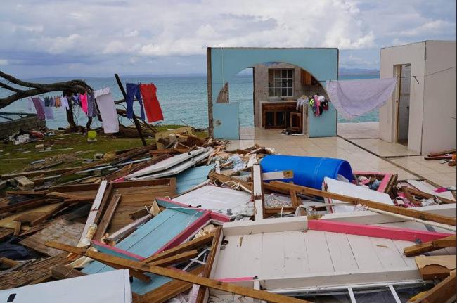 
House damaged by Hurricane Melissa in St Elizabeth Jamaica last October. 