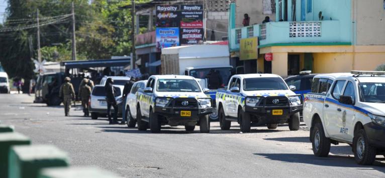In this January photo, heavy presence of security forces is seen on Wellington Street in Spanish Town, after the fatal shooting of alleged don ‘Thickman’ during a police operation.