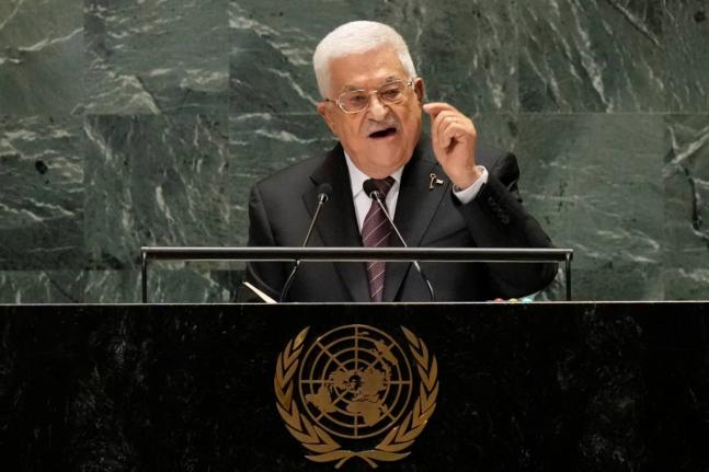 Palestinian President Mahmoud Abbas addresses the 79th session of the United Nations General Assembly on September 26, 2024, at UN headquarters.