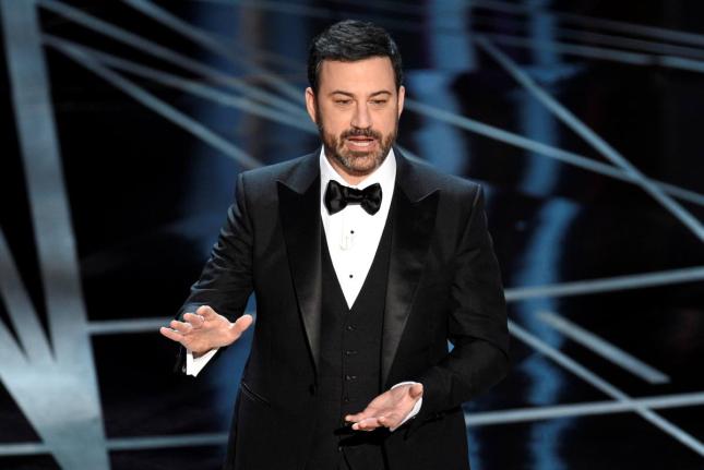 Host Jimmy Kimmel speaks at the Oscars in Los Angeles on February 26, 2017. (Photo by Chris Pizzello/Invision/AP, File)