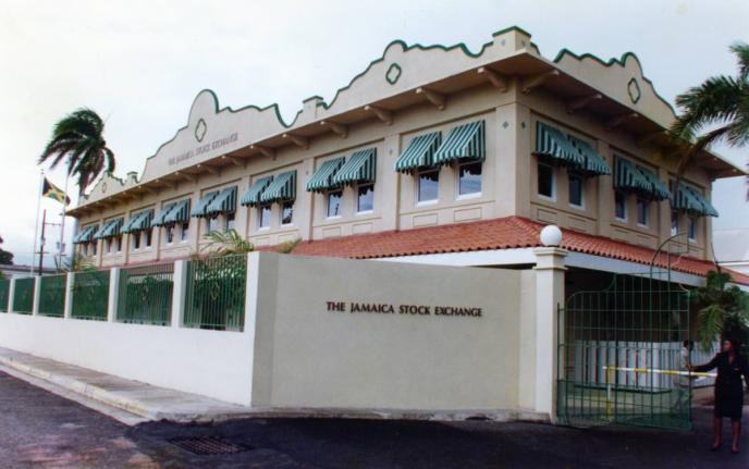 The headquarters of the Jamaica Stock Exchange, Harbour Street, Kingston.