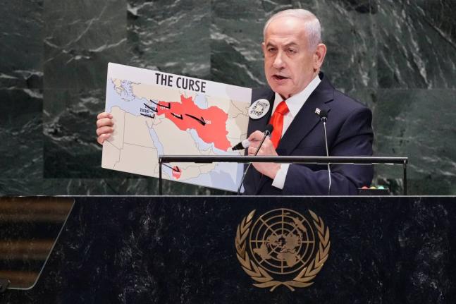Israel Prime Minister Benjamin Netanyahu addresses the 80th session of the United Nations General Assembly on September 26, 2025. 