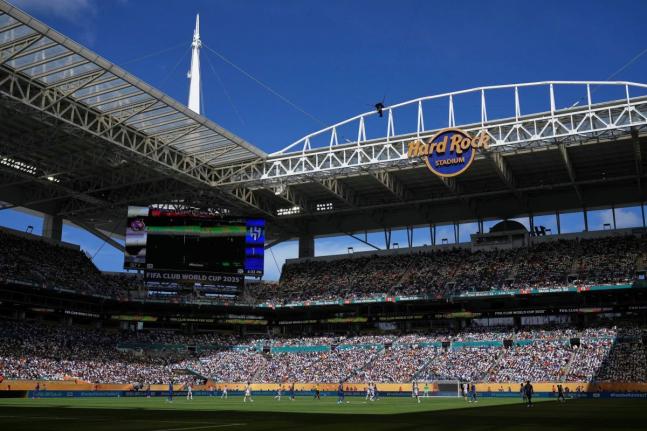
Hard Rock Stadium is seen during the Club World Cup Group H football match between Real Madrid and Al Hilal in Miami Gardens, Florida on Wednesday, June 18.