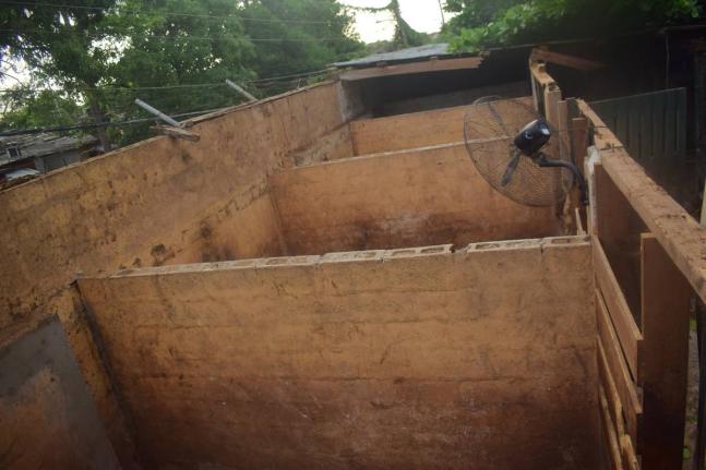 The roofless barn belonging to Anthony ‘Baba’ Nunes at Caymanas Park.