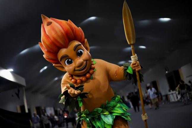 Curupira, COP30 mascot at the Blue Zone at COP30. 