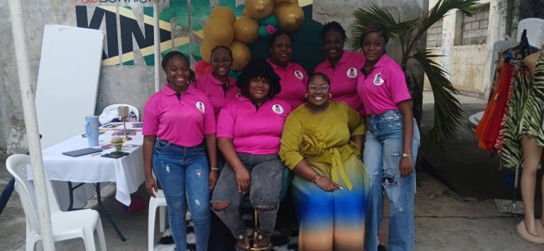 Arianna Lawrence (front, third from left) at the recent Kingston Creative FAME Incubator ‘Memo Day’.