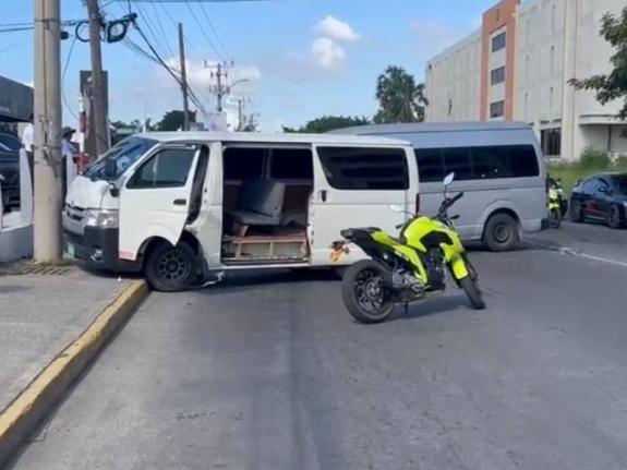 A Toyota Hiace bus left disabled along Oxford Road in St Andrew following an early morning shooting and robbery attempt on December 3, 2025.