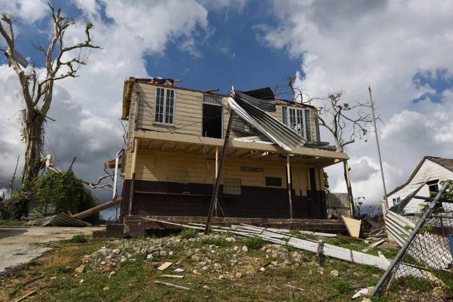 The post office in Albert Town, Trelawny that was severely damaged during the passage of Hurricane Melissa.