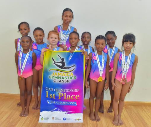 A proud moment for the members of the First Dance Studios Gymnastics team from Montego Bay. 
