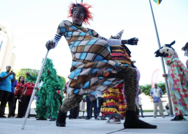 This 2014 photo shows performers from the St Mary Jonkonnu group at the launch of the Salvation Army Christmas Red Kettle appeal.