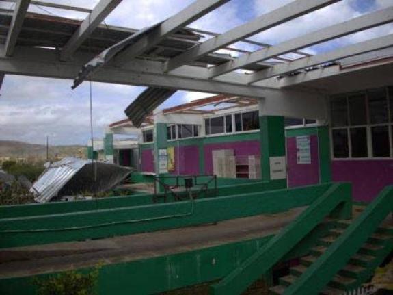 The William Knibb Memorial High School in Falmouth, Trelawny, suffered significant damage during the passage of Hurricane Melissa on October 28, 2025. 