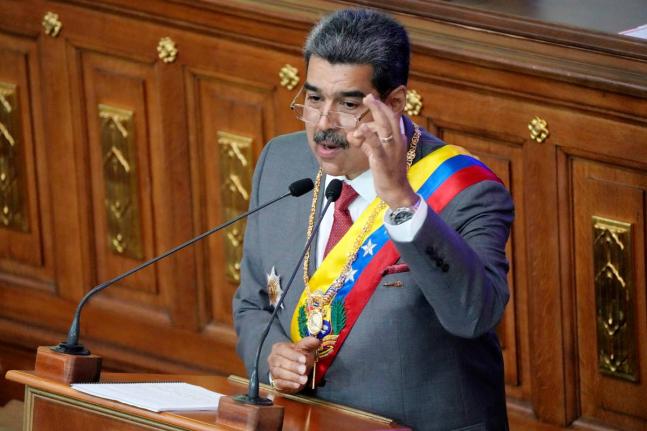 Venezuelan President Nicolas Maduro delivering his annual address at the National Assembly in Caracas, Venezuela, on Monday, January 15.