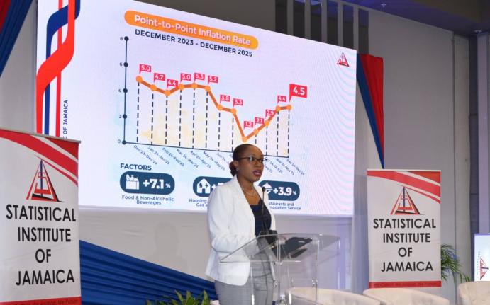 Director General of the Statistical Institute of Jamaica (STATIN), Leesha Delatie-Budair, addresses STATIN’s quarterly press briefing at the AC Hotel by Marriott Kingston on January 15.
