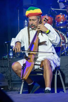 Cat Coore performing at the Red Rose for Gregory concert in 2017.