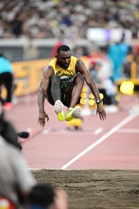 Jamaica’s Jordan Scott competing in the men’s triple jump qualification, Group B, during the World Athletics Championships at the Japan National Stadium, Tokyo, Japan, on September 17, 2025.