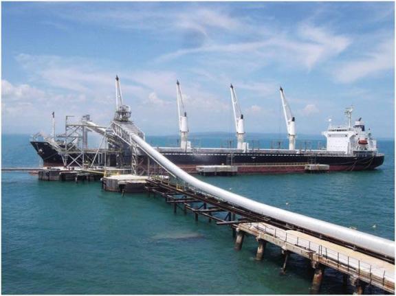 This file photo shows bulk loader vessel, Cetus Star, docked at JAMALCO’s Rocky Point Pier in Clarendon. 