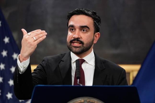 New York City Mayor Zohran Mamdani speaks to reporters during a news conference in New York, Tuesday, February 17, 2026. (AP Photo/Seth Wenig)