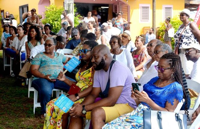 Patrons at Calabash Literary fest at Treasure Beach, St Elizabeth tune in to a presentation.