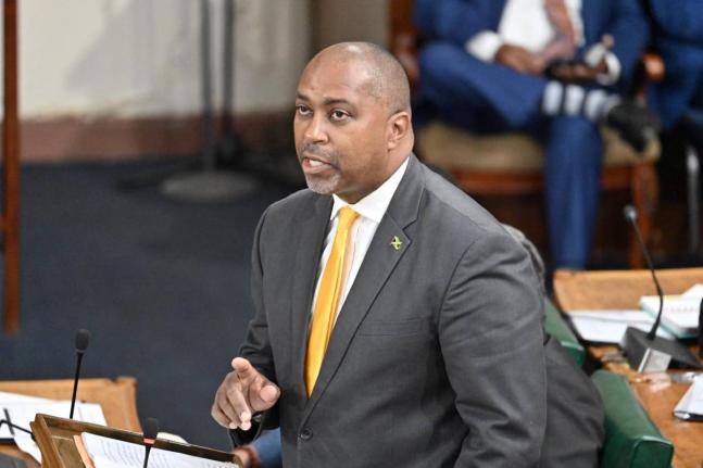 Opposition Spokesman on Finance Julian Robinson making his contribution to the 2026/2027 Budget Debate in Parliament on March 12, 2026.