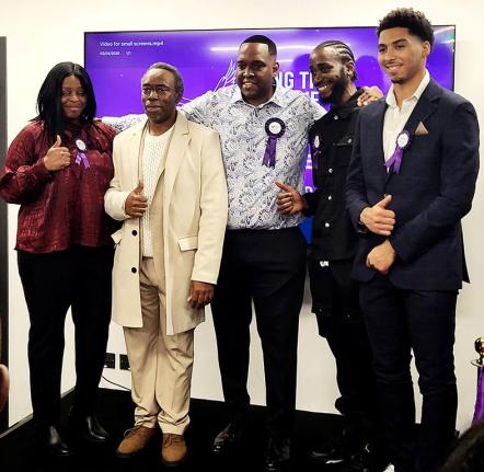 Michael Pusey MBE (centre) is pictured with other TTIP candidates, Valencia Dawson (left) - South Norwood, Trevor Davy - Thornton Heath, Corey Williams - New Addington North and Jason Brown - South Norwood, at the launch of his Mayor of Croydon campaign.