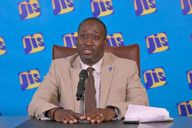 Manager for the Loan Portfolio Management Unit within the National Housing Trust (NHT), Leighton Taylor, speaks at a recent JIS Think Tank at the agency’s Television Department in St Andrew.