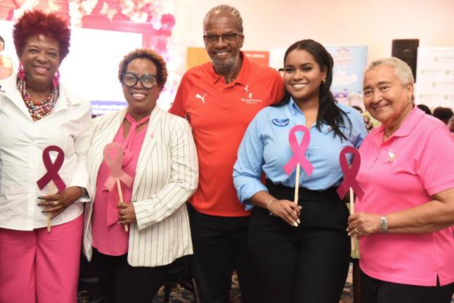 From left: Sandra Samuels, president, Jamaica Reach to Recovery; Dr Tamu Davidson, director of non-communicable diseases and injuries prevention at the Ministry of Health; Alfred “Frano’ Francis, Running Events Jamaica; Ashli-Raye Recas, brand manager,