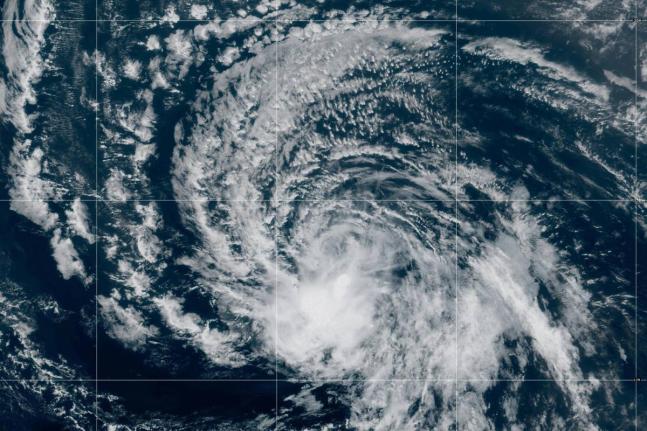 This satellite image released by NOAA shows Tropical Storm Dolly over the Atlantic Ocean on Thursday.