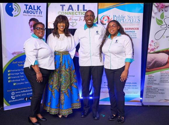 Launch host Susan Simes joins T.A.I.L Connection founders Dr Courtney and Suzette Faulknor and Courtnae Faulknor, PRO, for a celebratory moment after the launch of the relationship initiative on Sunday, August 23