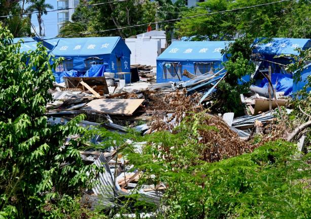 Many of the displaced families are now living in tents.