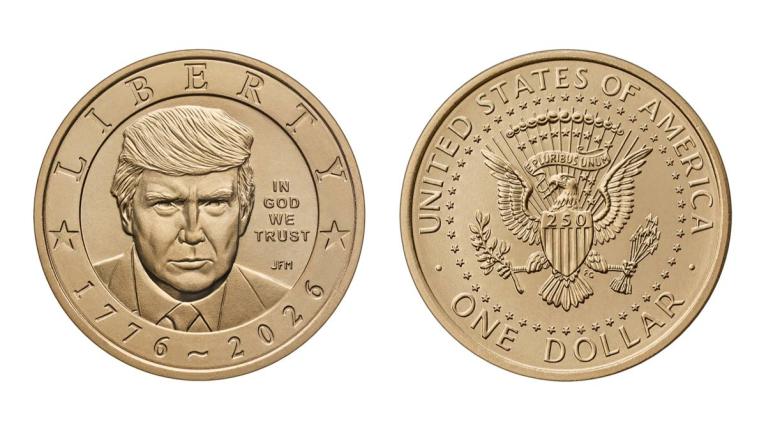 The $1 coin with United States President Donald Trump's image and gold finish is now on sale. - AP photo