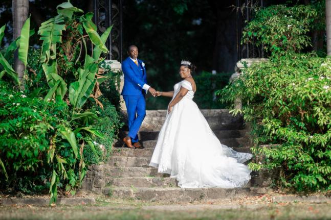 Dawna-Kay and Dwayne share a picture-perfect moment following their nuptials.