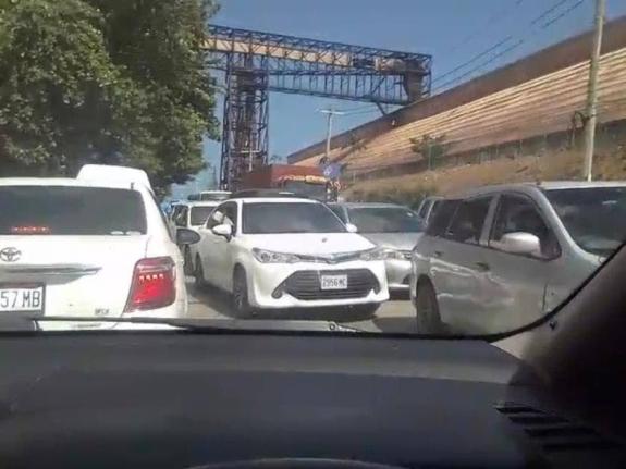 Traffic gridlock in Ocho Rios, St Ann on September 10, 2026, arising from roadworks in the town.