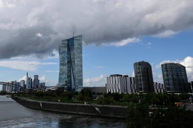 AP
Clouds cover the sky over the headquarters of the European Central Bank in Frankfurt, Germany, on Thursday on September 11, 2025.  