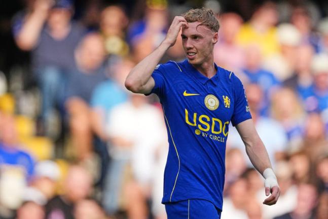 Chelsea’s Cole Palmer reacts during the English Premier League football match against Hull City in London, on Septemer 12.