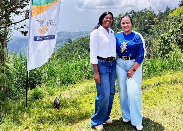  From left: Abigail McIntosh, executive director of the Jamaica Conservation and Development Trust (JCDT), and Melissa Newman, director of corporate affairs, shared values and marketing at JEP Group, at Holywell Recreational Park.