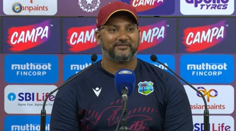  Ravi Rampaul speaking during a post-match press conference following the West Indies’ eight-wicket defeat by India in the second ODI.