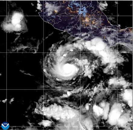 This GOES-19 GeoColor satellite image provided by the National Oceanic and Atmospheric Administration (NOAA) and taken last Thursday shows Hurricane Trudy in the Pacific.