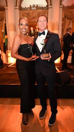 Jamaican-American actress Sheryl Lee Ralph and Adam Stewart, Executive Chairman of Sandals Resorts International, at the American Friends of Jamaica’s (AFJ) 45th anniversary Hummingbird Gala at The Plaza in Manhattan, New York on October 16, 2026.